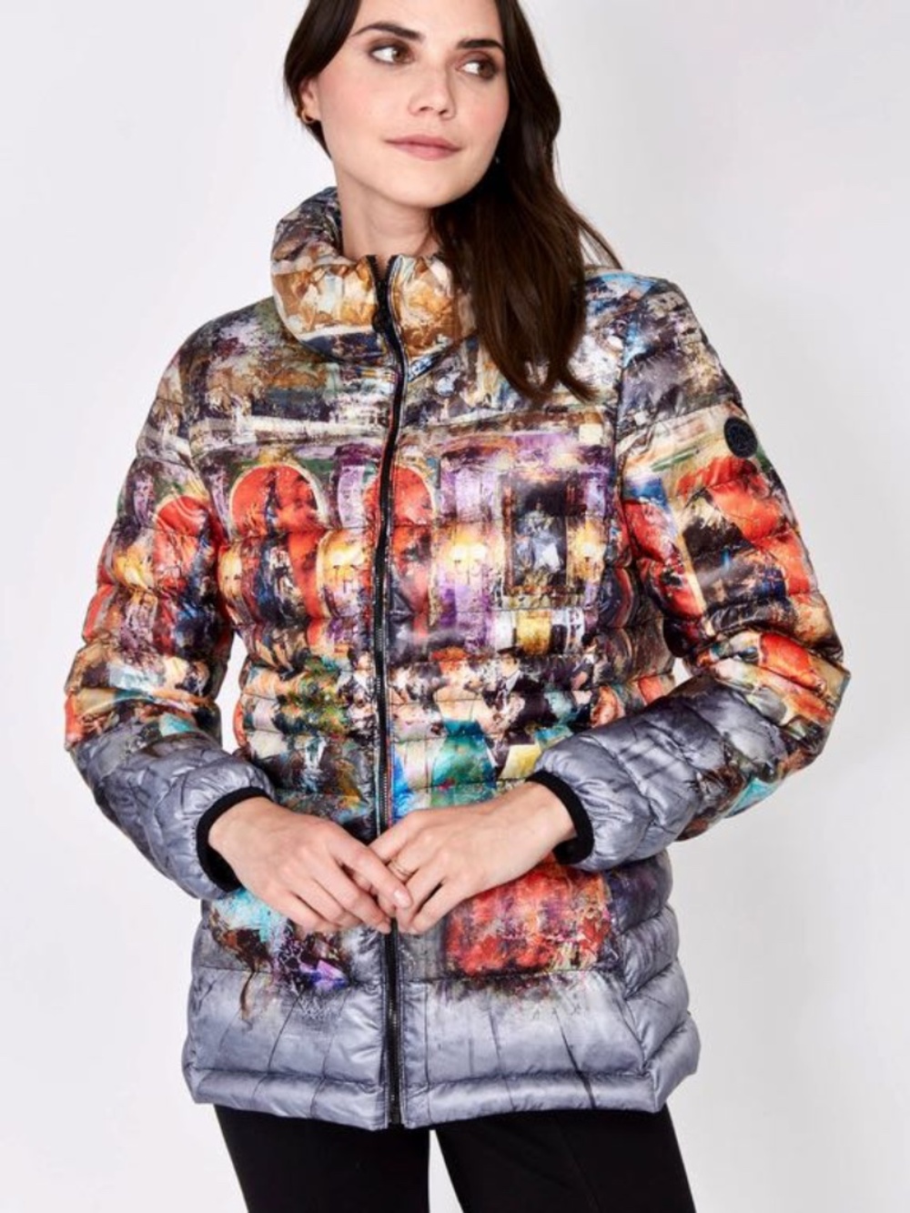 Simply Art by DOLCEZZA Dance Party Women's sz S puffer jacket multicolour